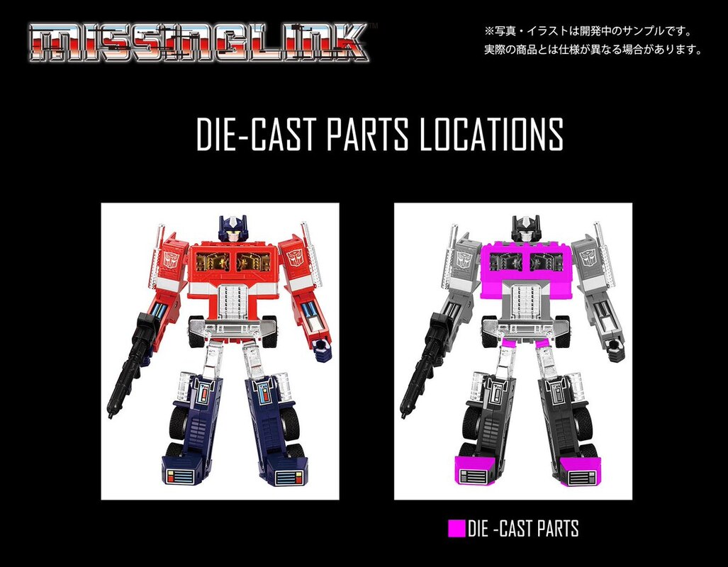 Missing Link Convoy Die-Cast Parts Images from Takara TOMY Transformers