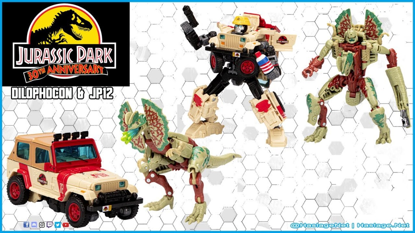 Amazon Exclusive! Jurassic Park X Transformers Dilophocon And JP12 - Hne Toys