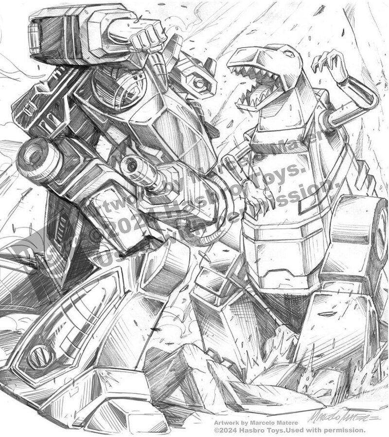 Marcelo Matere's Art for Comic Book Shockwave and Grimlock from Transformers Generations