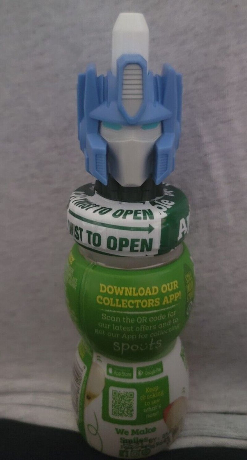 Optimus Prime good2grow Transformers Juice Topper Found In Stores