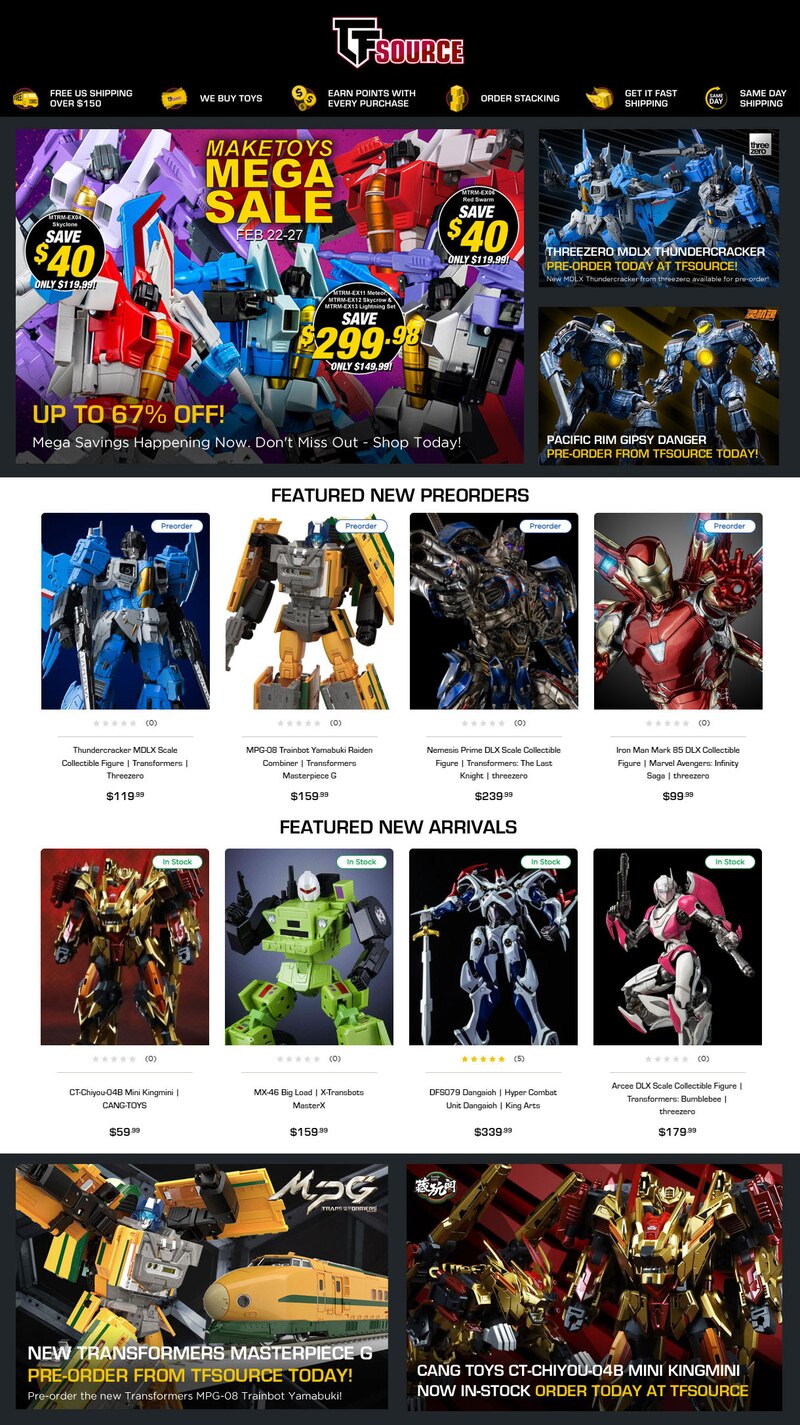 TFSource News - Maketoys Mega Sale Continues, threezero Thundercracker, Pacific Rim and More!