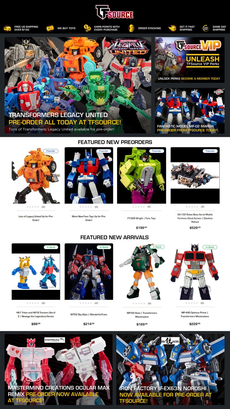 TFSource News - Legacy United Preorders, Fans Toys Wright, Margh, Iron Factory and More!