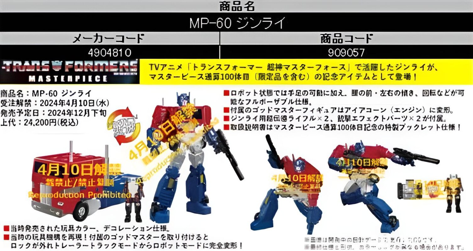 Leaked MP-60 Ginrai (Power Master Optimus Prime) Transformers MasterPiece Listing