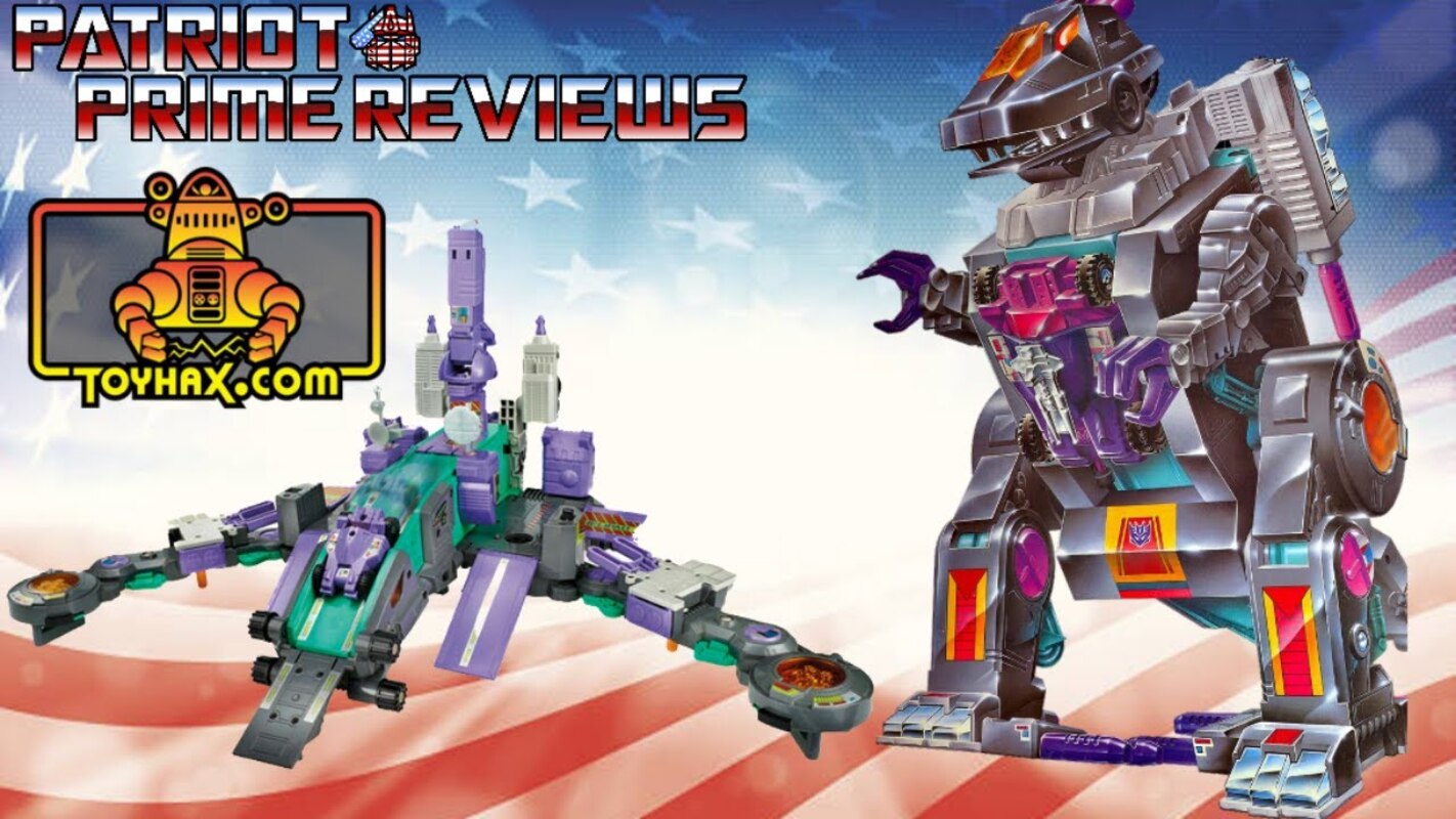 Patriot Prime Reviews 1986 G1 Trypticon With Toyhax Upgrade Decals