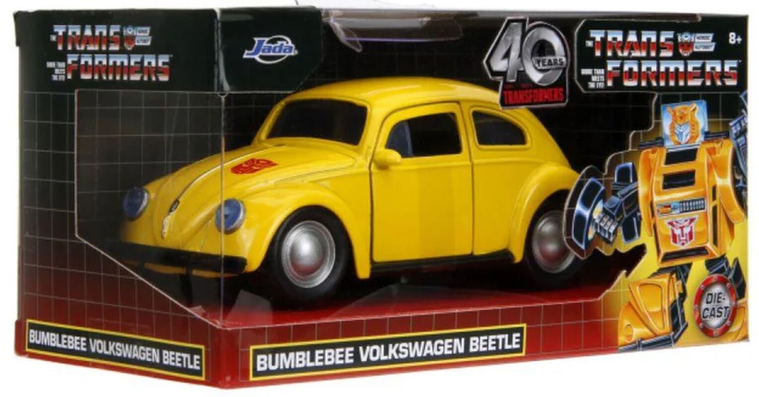 Véhicule moulé sous pression G1 Bumblebee VW Beetle à l’échelle 1:32 Images officielles de Jada Transformers