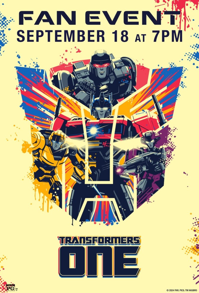 Transformers ONE Tickets On Sale, Early Access Preview, Fan Event 